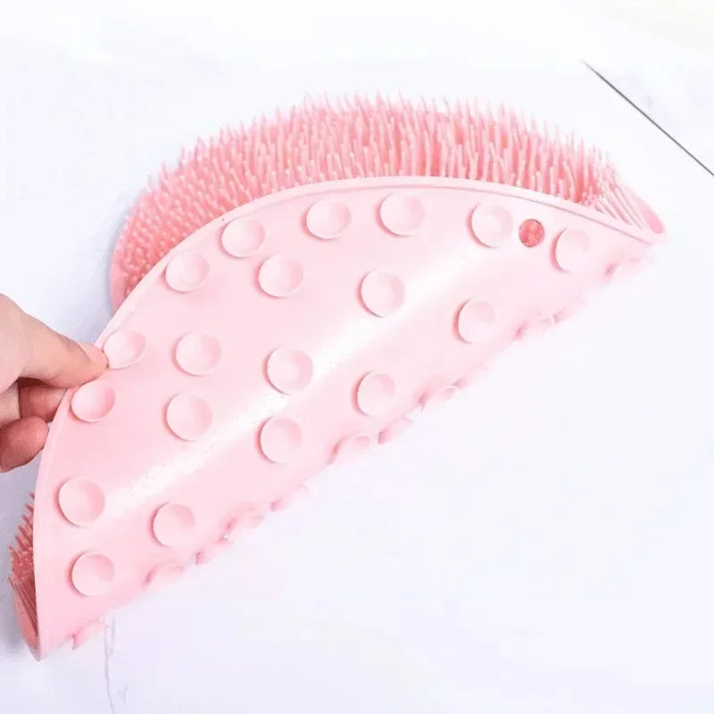 Exfoliating Shower Massage Scraper Back Massage Brush Bathroom Non-slip Bath Mat Silicone Foot Wash Body Cleaning Bathing Tool