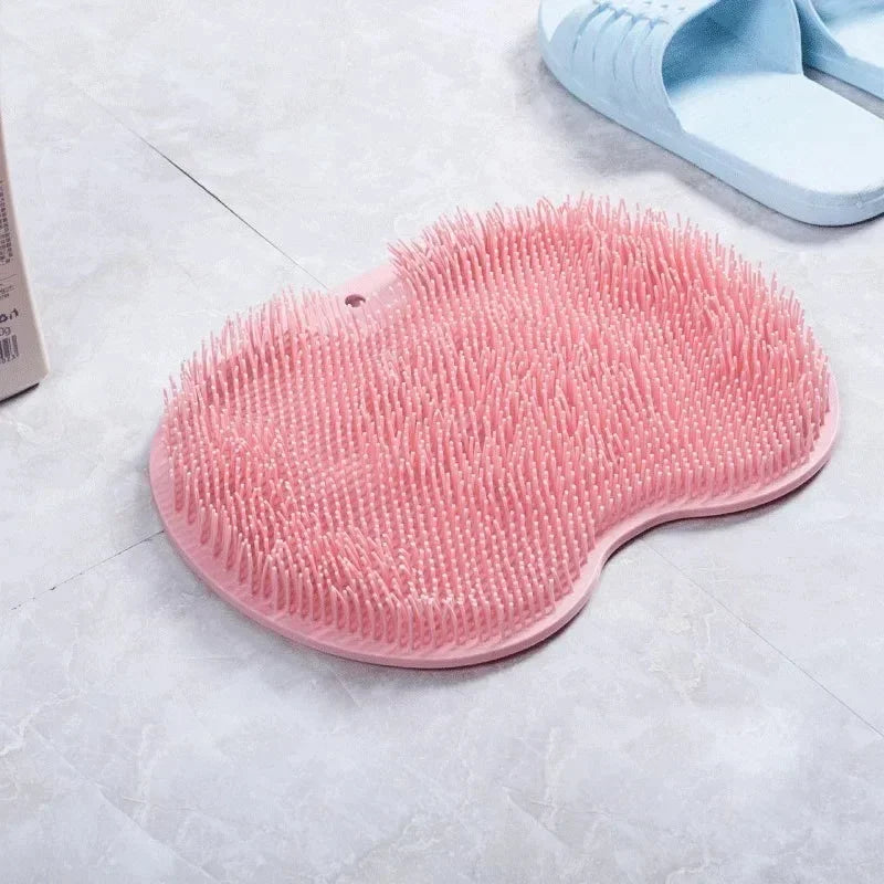 Exfoliating Shower Massage Scraper Back Massage Brush Bathroom Non-slip Bath Mat Silicone Foot Wash Body Cleaning Bathing Tool